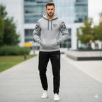 Men Royal Crest Hoodie Track Suit Brown Black Fleece