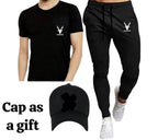 en's Black Dri Fit Track Suit with Deer Logo Cap