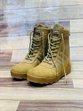 Men's Beige SWAT Knee High Boots Synthetic Leather All Season